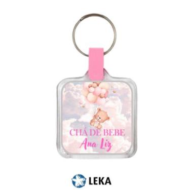 Imagem de 50 Chaveiros Para Foto De Acrílico Porta Foto Lembrança-ROSA- LEKA PLA