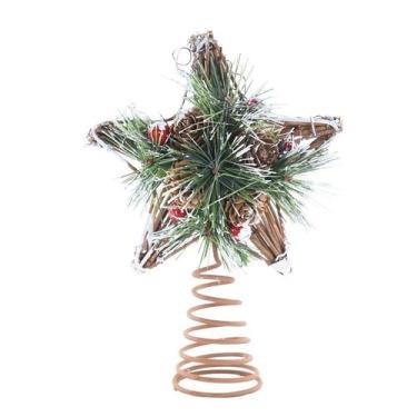 Imagem de Topo Estrela Para Árvore de Natal Pinhas - 1 unidade - Cromus - Rizzo,