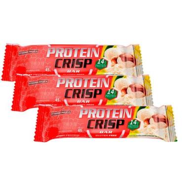 Imagem de Kit 3 Barra de Proteína Protein Crisp Bar Integralmédica Leite Ninho c