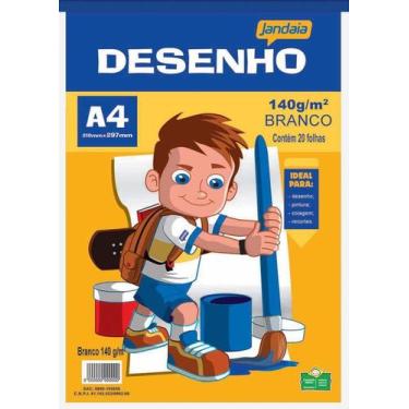 Imagem de Bloco Desenho Branco A4 140gr 20 Folhas Jandaia