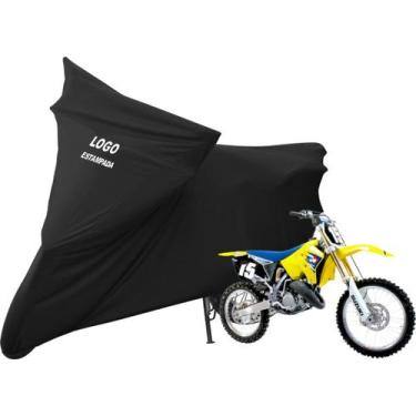 Imagem de Capa De Moto Suzuki RM 80 RM 125 Sob Medida Com Logo - Mz, Preta