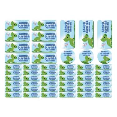 Imagem de 50 Etiquetas Escolares Personalizado Vinil Dinossauro - Tectoner, Dino