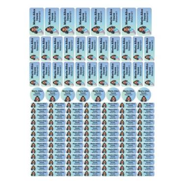 Imagem de 129 Etiquetas Escolares Personalizado Vinil Sereia - Tectoner, SEREIA 