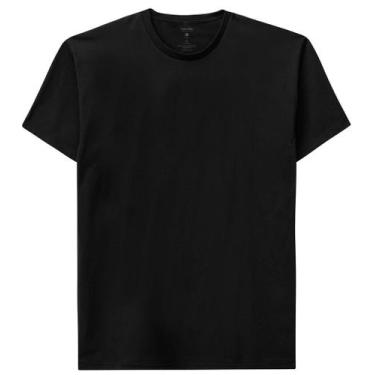 Imagem de Camiseta Básicas Masculina Malwee Original 100% Algodão, Preto, P