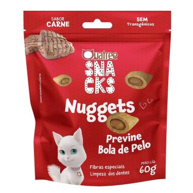 Imagem de Snack Quatree Nuggets Para Gatos Bola de Pelo Sabor Carne 60g