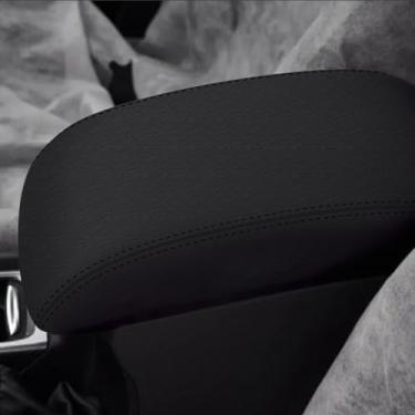 Imagem de faccaibbg Capa de console central compatível com Ford Fusion 2007-2012, tampa de apoio de braço de couro, cobertura de descanso de braço para carro, capa protetora de caixa de apoio de braço durável