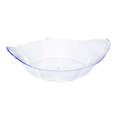 Imagem de Prato de sobremesa oval transparente (pacote com 600), PacknWood - Aperitivo transparente de cristal/tigela de plástico semelhante a vidro (8,1 cm x 6,3 cm) 209MBINDA1