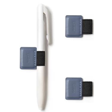 Imagem de LHiDS Suporte magnético para caneta (pacote com 3) para cadernos, agendas, agendas, suporte magnético para caneta com laço elástico para caneta, Apple Pencil, caneta Stylus para iPad (azul meia-noite)