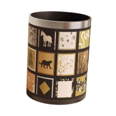 Imagem de ＫＬＫＣＭＳ Lixeira estilo vintage, grande capacidade, sem tampa, lixeira para banheiro, quarto, casa, hotel, escritório