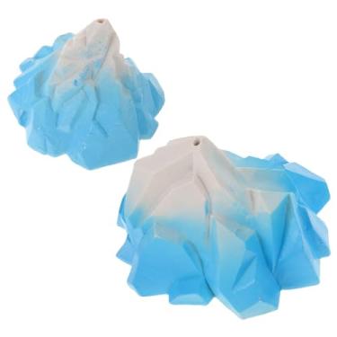 Imagem de HEMOTON 2 Peças Decoração De Montanha De Neve Para Aquário Iceberg De Tanque De Peixes Enfeites De Paisagem De Tanque De Peixes Decoração De Aquário Azul-Branco