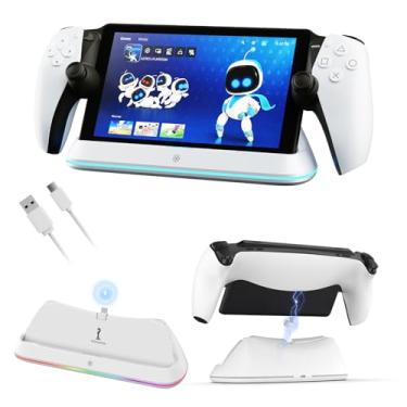 Imagem de Play~Station Suporte de Carregamento do Portal, Carregador Controlador Portal Remote PS5, Base de Carregamento Portátil do PS com Luz Indicadora e Cabo USB-C