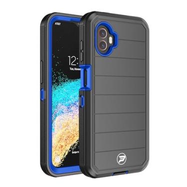 Imagem de Wireless PROTECH Capa compatível com Samsung Galaxy XCover6 Pro modelo SM-G736, TPU de camada tripla robusta e capa forrada com PC (preta/azul)