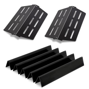 Imagem de Hipoilk Barras aromatizadoras 7620 de 44,5 cm e peças de grelha de defletores de calor 65505 para grelha Weber Genesis série 300 com botão de controle frontal Genesis E310 E320 E330 S310 S320 S330