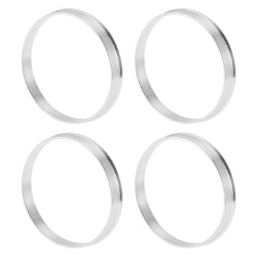 Imagem de INFINAUTO Anéis centralizados no cubo da roda do carro OD 71,1 mm para ID 68,1 mm eixo central de rodas amortecedores Hubrings liga de alumínio tom prata durável