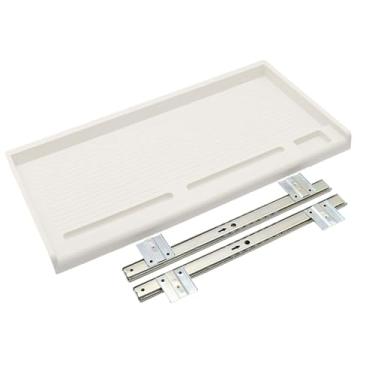 Imagem de Esquirla Sob o computador PC PC Gaveta de teclado Slide Off Platform Substituição Facilmente instale, White 27mm W Rail