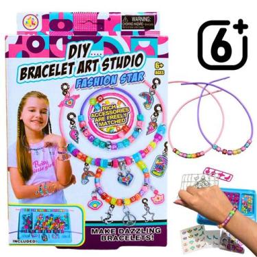 Imagem de Miçangas Para Pulseiras Colar Kit Com Acessórios Infantil - Europio