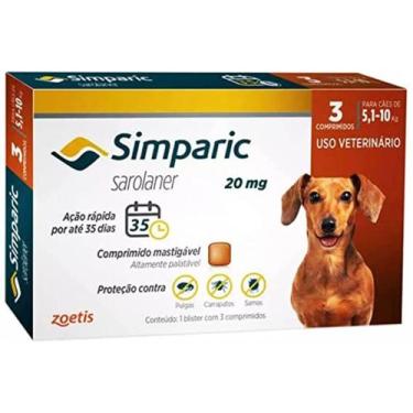 Imagem de Antipulgas Simparic para cães 5,1 a 10 kg com 3 tabletes - Zoetis