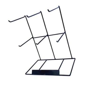 Imagem de simhoa Jóias Organizador de jóias cabide de suporte com ganchos de base estável Racker de exibição para ganchos de orelha Bandas de cabelo Chaves Showcase, Preto