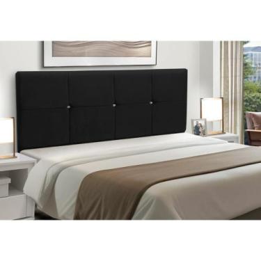 Imagem de Cabeceira Estofados Casal Queen Quarto 1,64cm Poliana Suede Preto Made