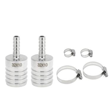 Imagem de Hihaha Acessórios de mangueira de aço inoxidável 304 1,3 x 25/162.6 cm redutor de emenda para ar, água, óleo, gás, combustível, 1 conjunto prateado