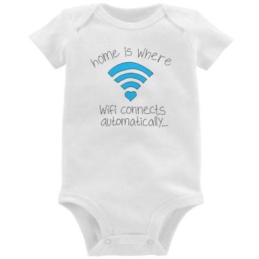Imagem de Body Bebê Home Is Where Wifi Connects Automatically - Foca na Moda, Br