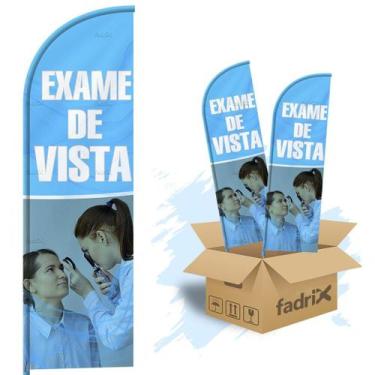 Imagem de Wind Banner Dupla Face 3mt Exame de Vista Kit C/ 2unds - Fadrix