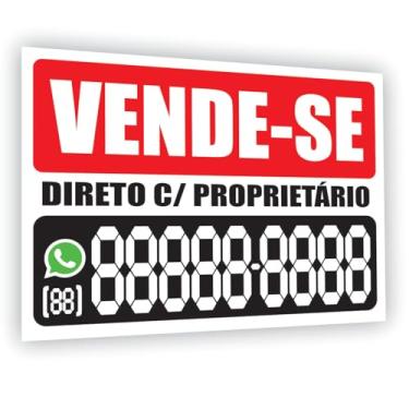 Imagem de Placa Vende-se com Dígitos p/Imóveis Casa Terreno Apartamento Comércio