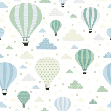 Imagem de Papel De Parede Adesivo Balões Balão Nuvens 5m