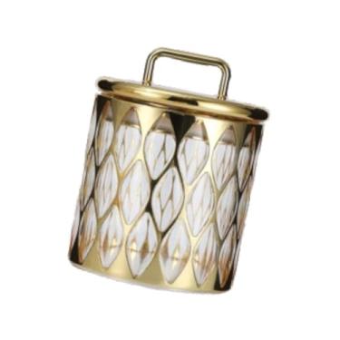 Imagem de IEUDNS Recipiente de armazenamento de alimentos Latações seladas com uma caixa de armazenamento de cereais decorativos à prova de poeira para a fazenda para, M Square Pattern