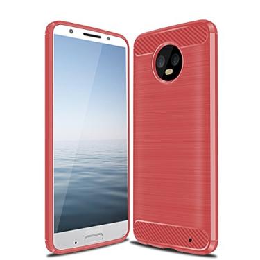 Imagem de CruzerLite Capa compatível com Moto G6 Plus, capa compatível com Moto G6Plus, capa fina de absorção de choque de fibra de carbono compatível com Moto G6 Plus/Motorola G6 Plus (vermelho)
