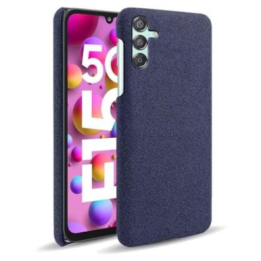 Imagem de Capa para Samsung Galaxy M15,Capa desenhada em lona,Case Protetora Ultrafina com Empunhadura Macia,Design em Tecido Antichoque e Antiarranhões-Blue