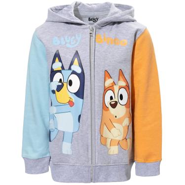 Imagem de Hoodie Bluey & Bingo Fleece Zip-Up Raglan cinza para meninos 3T