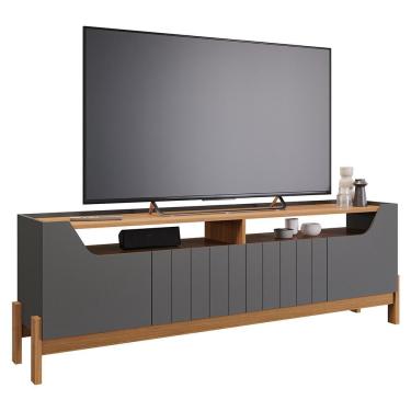 Imagem de Rack Bancada Moema 185cm para TV até 70 - Permóbili Grafite/Nature