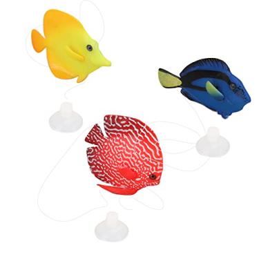 Imagem de Tbest 3 peças de silicone flutuante de peixe-palhaço simulação artificial para peixes Rium Pet Plieish Decoração e Lana Plies