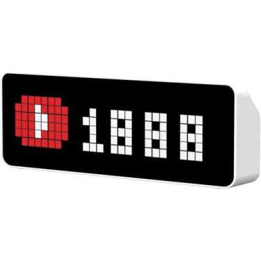 Imagem de ULANZI TC001 Smart Pixel Clock - Contador de mídias sociais - Despertador digital com previsão do tempo - Simulador Awtrix - Retro Pixel Art Scoreboard Pomodoro Clock White