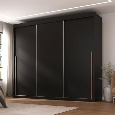 Imagem de Guarda-Roupa Casal Senna 3 Portas 6 Gavetas Preto - Maxel