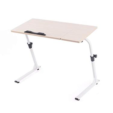 Imagem de Mesa de laptop com rodinhas para cama, mesa, notebook, mesa de cabeceira, sofá-cama, ajustável, portátil, computador, mesa, computador, suporte (cor: B) elegante
