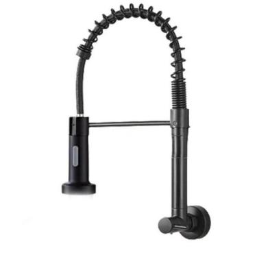 Imagem de Torneira Cozinha Gourmet Inox Luxo - oem, AGUA FRIA PAREDE PRETO
