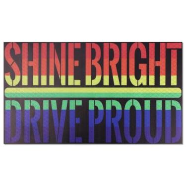 Imagem de Ímã de carro LGBTQ, Ímãs de carro arco-íris altamente reflexivos superfície de geladeira decoração orgulho arco-íris sinal magnético para veículo caminhão janela geladeira