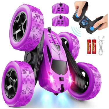 Imagem de Mini Carro Roxo de Controle Remoto para Meninas, Veículo de Acrobacias RC com 2,4 GHz e Giro de 360° - Brinquedo Meninas 6-12 anos,QUNREDA