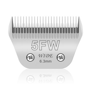Imagem de Lâminas largas removíveis para cães de estimação 5FW, compatível com cortadores Andis, Oster A5, Wahl KM10, comprimento de corte 6,3 mm (1/10.2 cm)