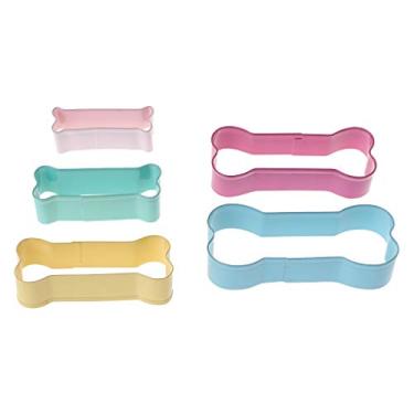 Imagem de caralin 5 pçs/conjunto de molde de cortador de biscoito em forma de osso de cachorro aço inoxidável para pastelaria de aço inoxidável