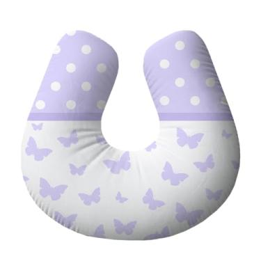Imagem de Almofada Estampada de Amamentação Malha Premium Borboleta Lilás Aquarela