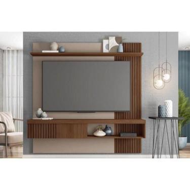 Imagem de Painel Quarto p/ TV até 65 Pol Jade Ripada 180x183cm Fendi/Havana - Ca
