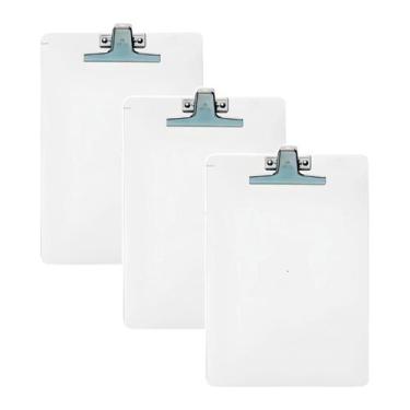 Imagem de Kit 3 Prancheta A4 acrílico cristal com pegador em aço Acrinil