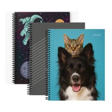 Imagem de 3 Cadernos 1 Matéria 80fls Universitário Confetti Modelos