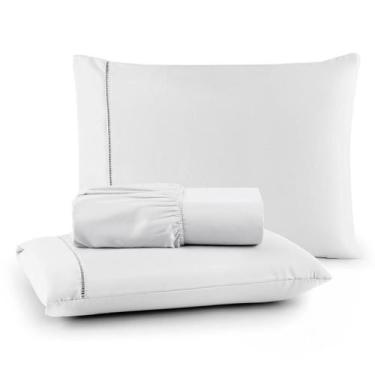 Imagem de Roupa de Cama Lençol Casal 200 Fios Algodão 3 Peças em Ponto Palito An