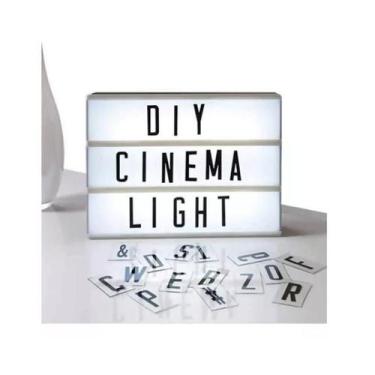 Imagem de Luminária Light Box A4 + 96 Letras Slides A Pilha E Cabo Usb - Outras 