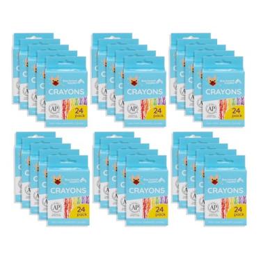 Imagem de Blue Summit Supplies Giz de cera, cores sortidas, 24 quilates, 1 caixa