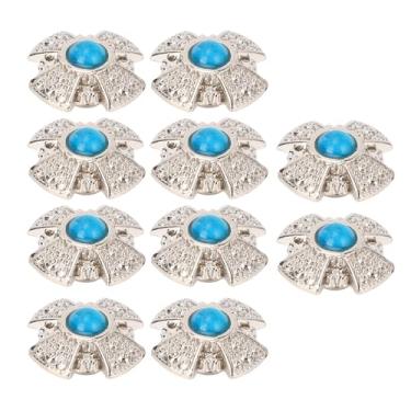 Imagem de Botões de Travessuras de Parafuso, Rebites Multifuncionais Couro 10 Conjuntos Pedras Preciosas Pedras Retro para Selas Sacolas Vinho (Azul)